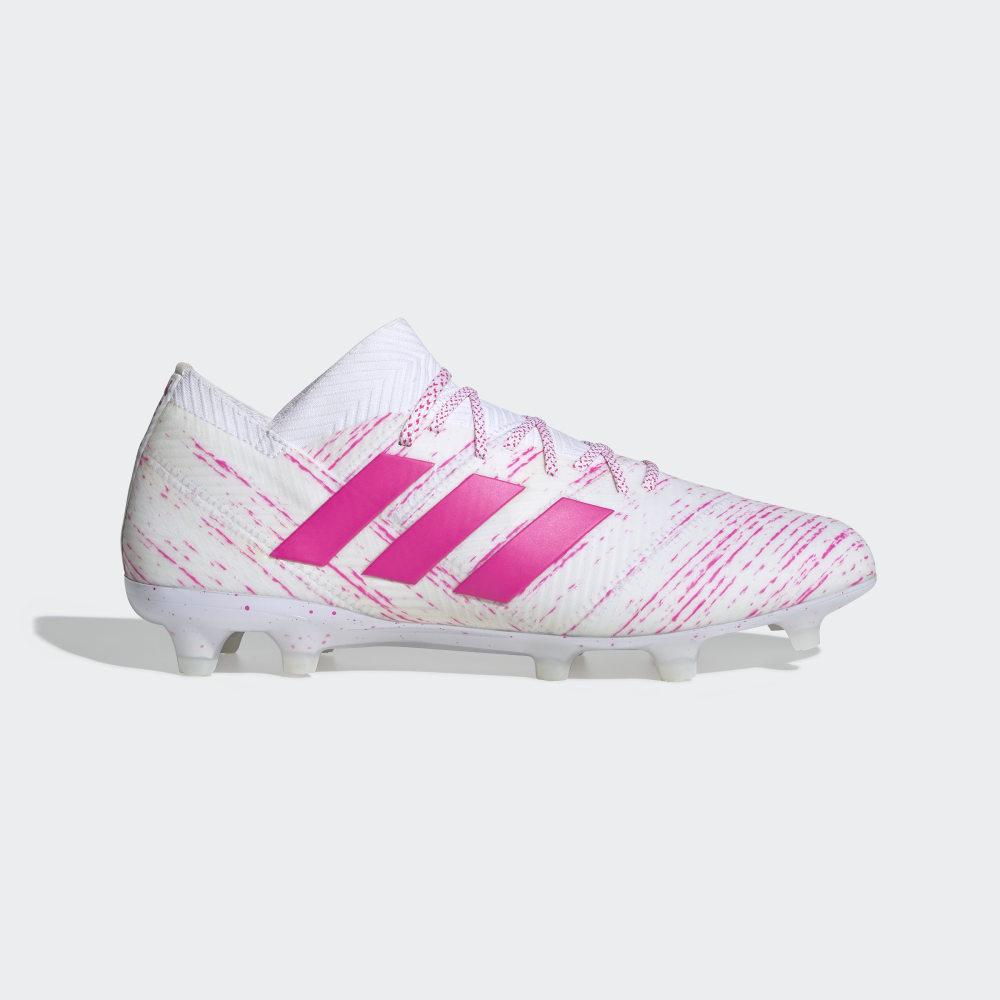 Ghete Fotbal Adidas Nemeziz 18.1 Firm Ground Barbati Romania - Albi/Roz BB9427
